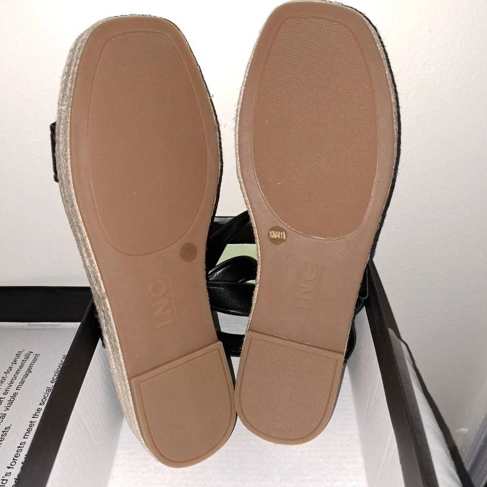 INC International Concepts Black‎ Sandals Minimalist Design Size 10M